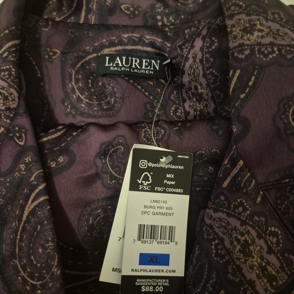 Ralph Lauren Purple Paisley Pajama Set - Picture 3 of 4
